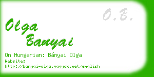 olga banyai business card